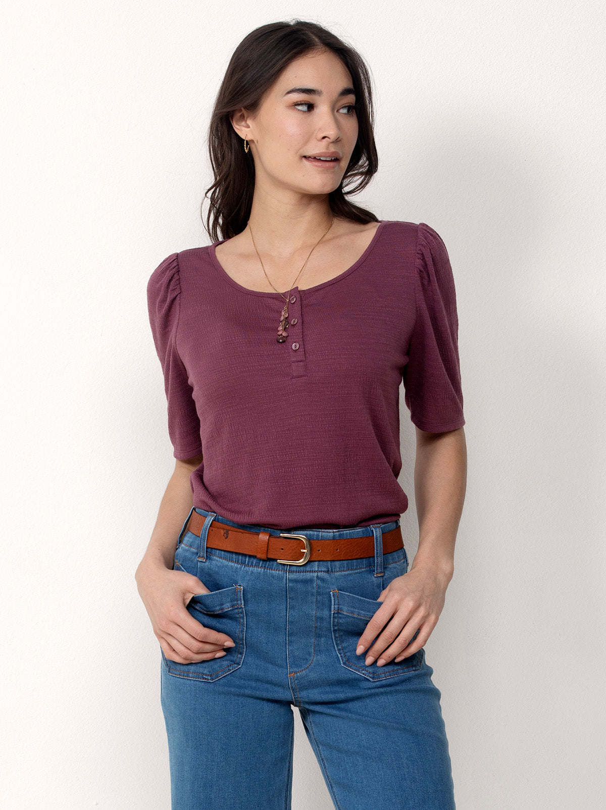 Ultra Soft Scoop Neck Henley