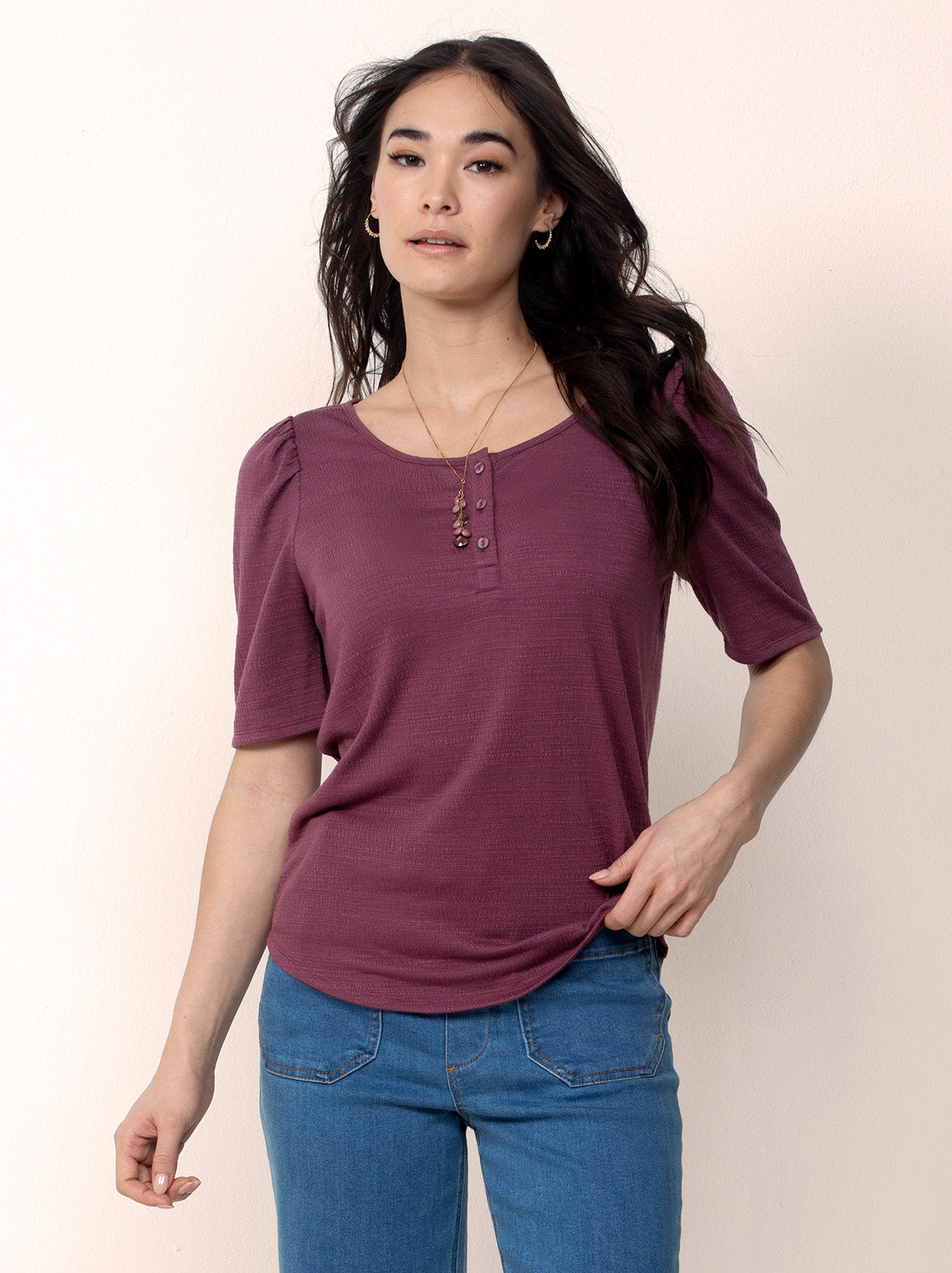 Ultra Soft Scoop Neck Henley