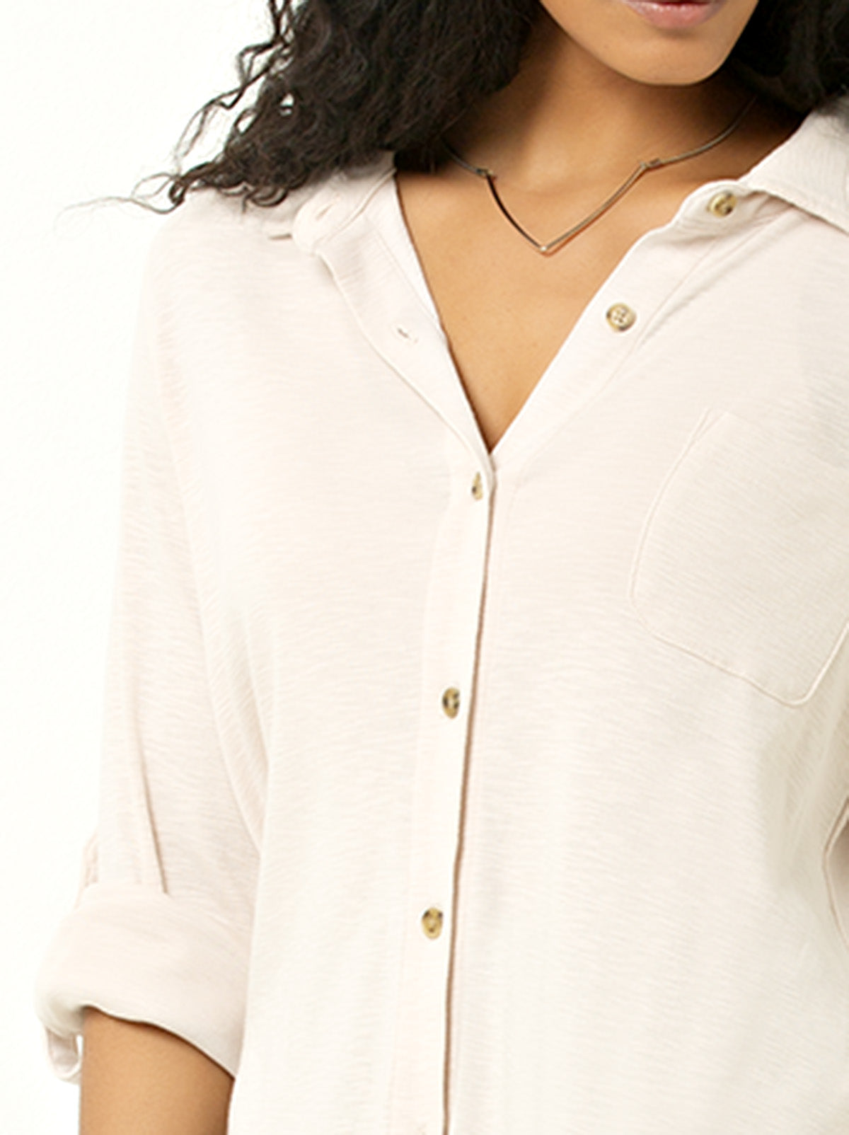 Knit Button-Up Shirt