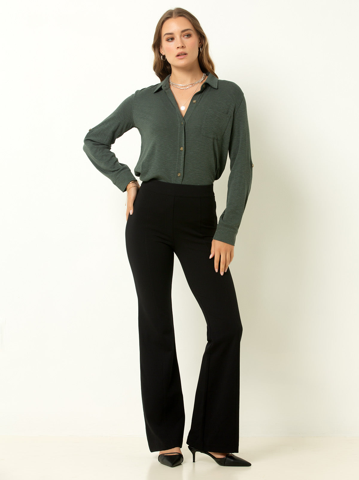 Knit Button-Up Shirt