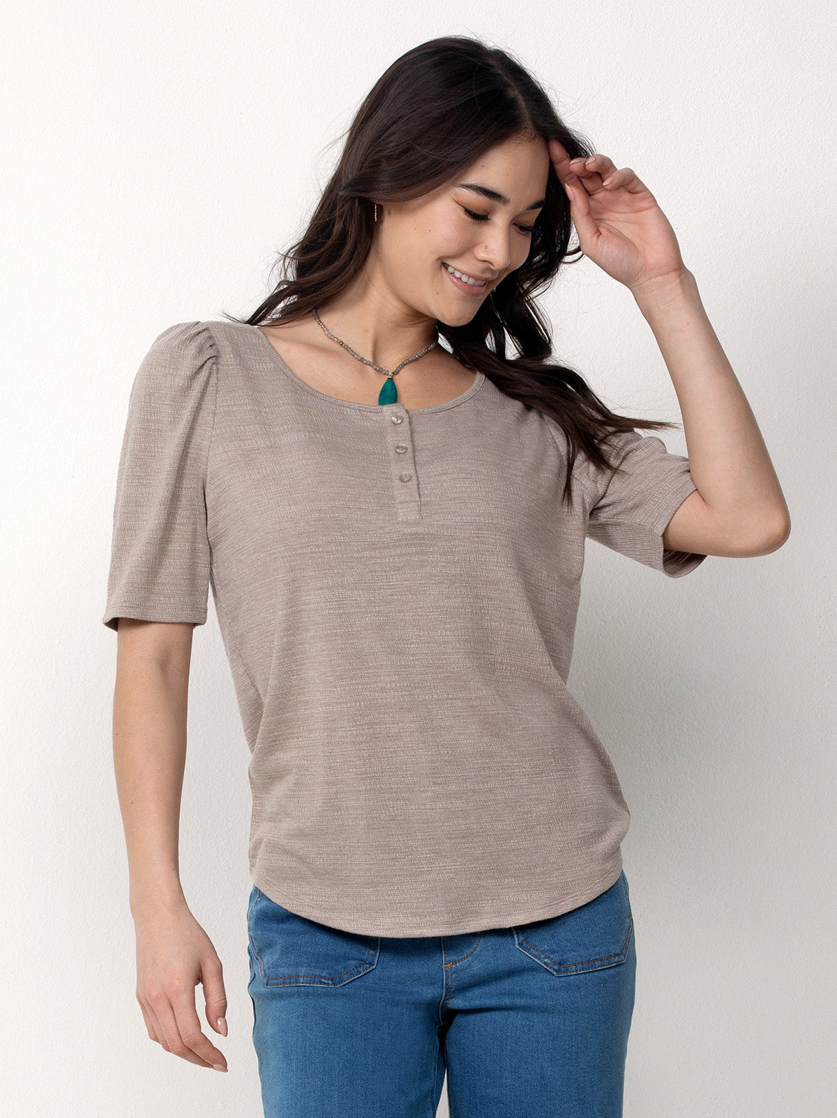 Ultra Soft Scoop Neck Henley