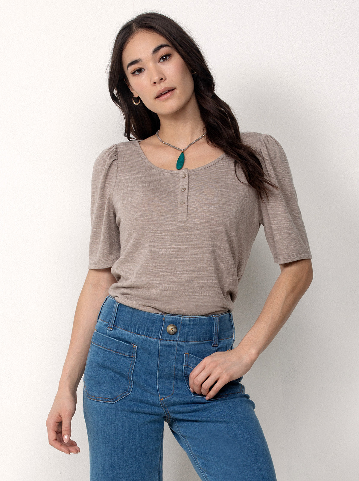 Ultra Soft Scoop Neck Henley