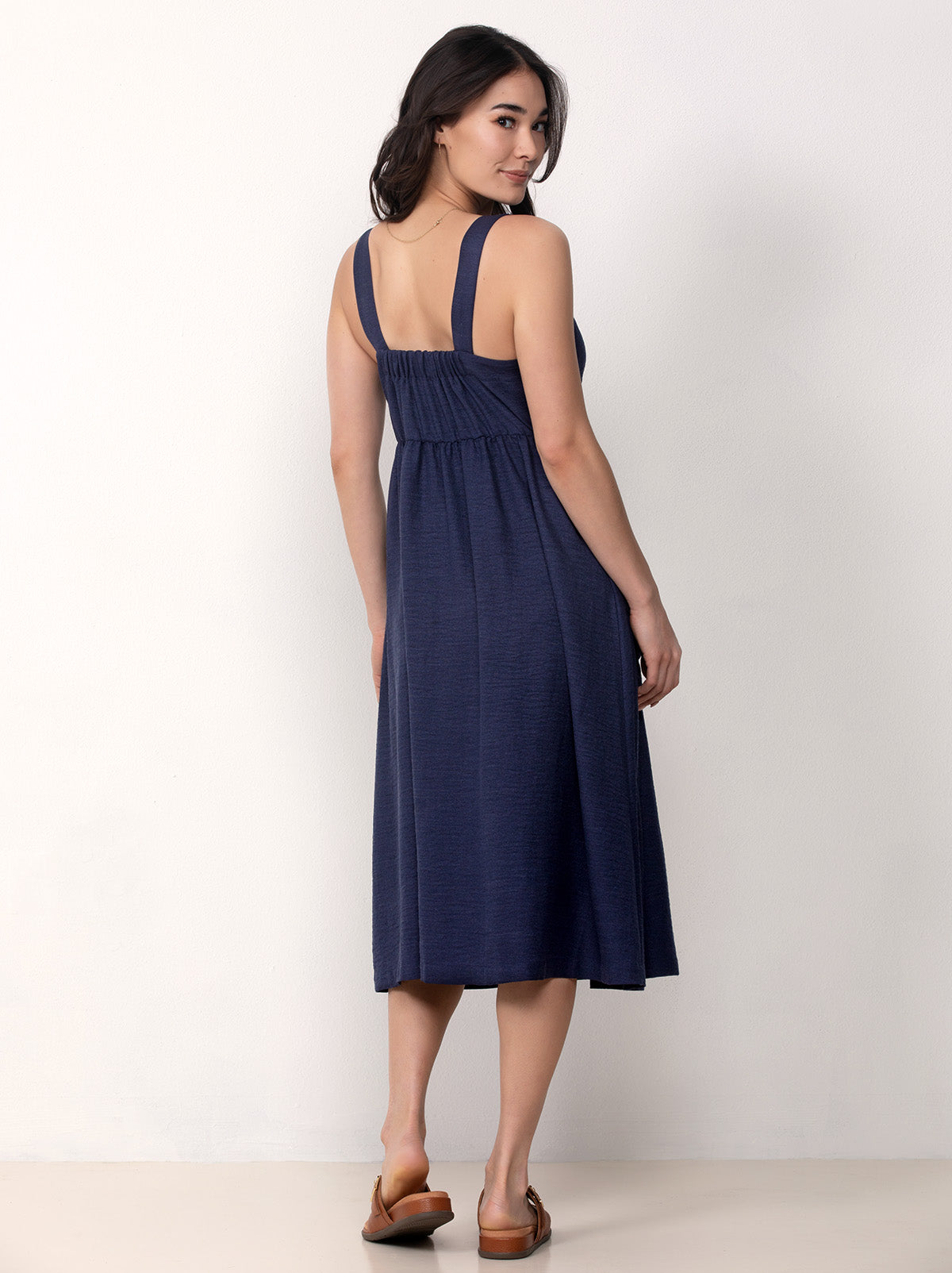 Button Front Midi Dress