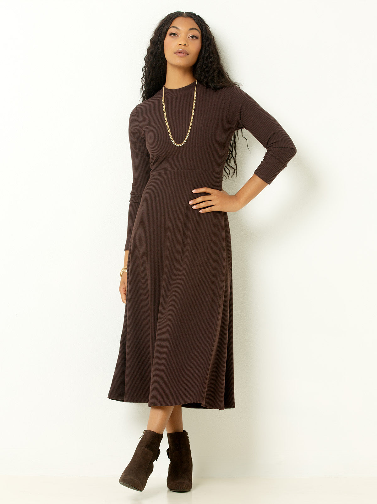 Ribbed Midi Dress