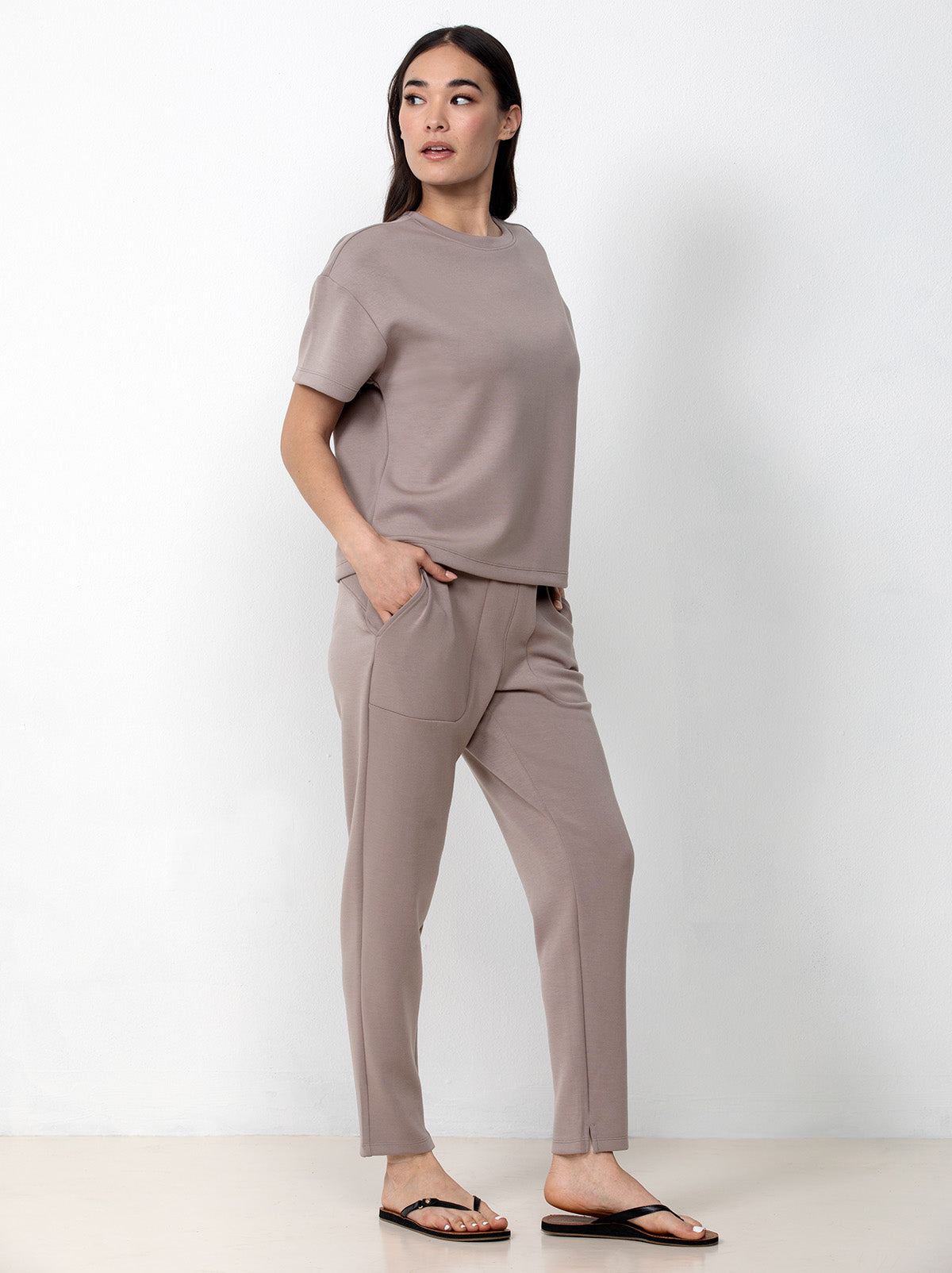 Scuba Soft Crewneck Top And Jogger Set