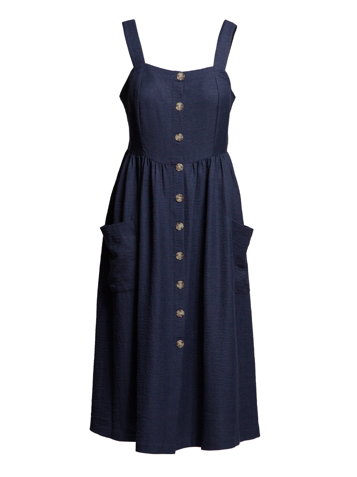 Button Front Midi Dress