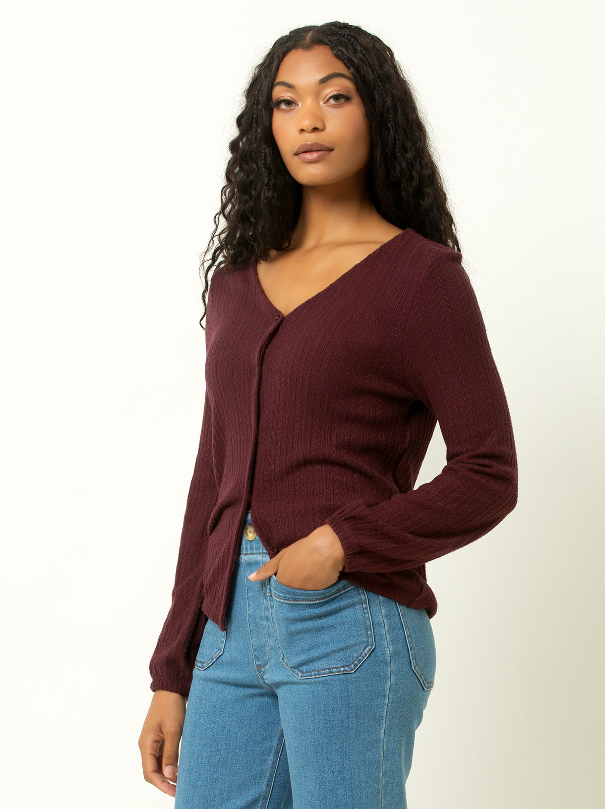 Women's Cable Knit Cardigan | Single Stitch