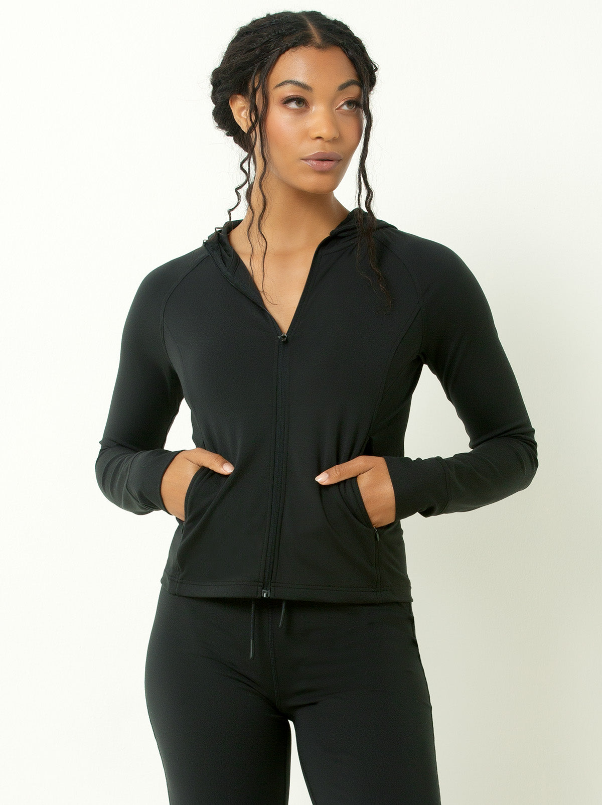 Sueded Full Zip Hooded Jacket