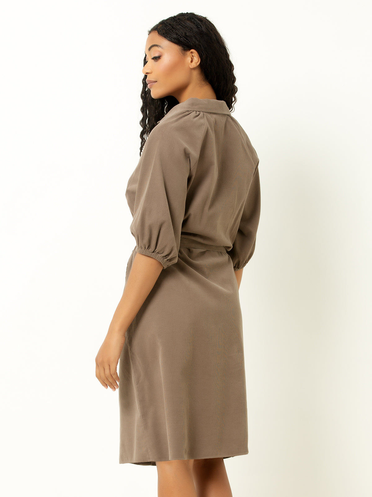 Corduroy Midi Shirtdress