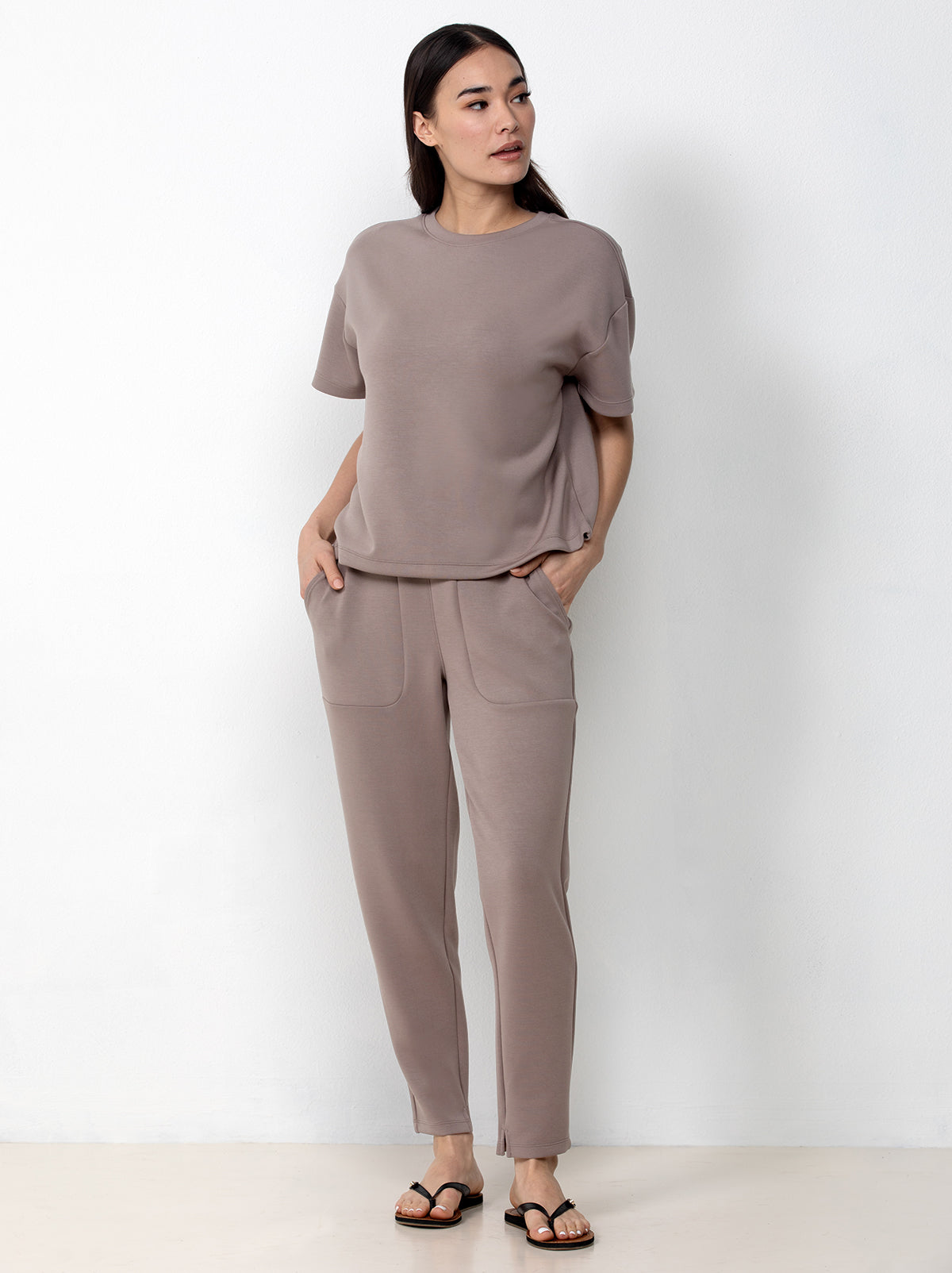 Scuba Soft Crewneck Top And Jogger Set