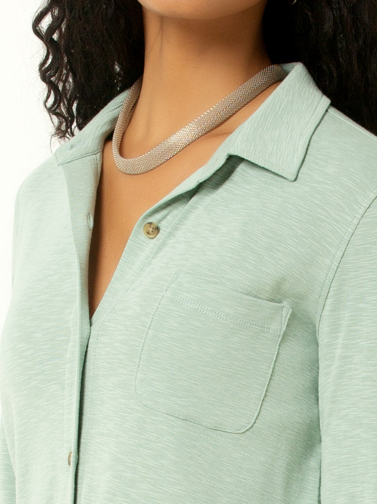 Knit Button-Up Shirt