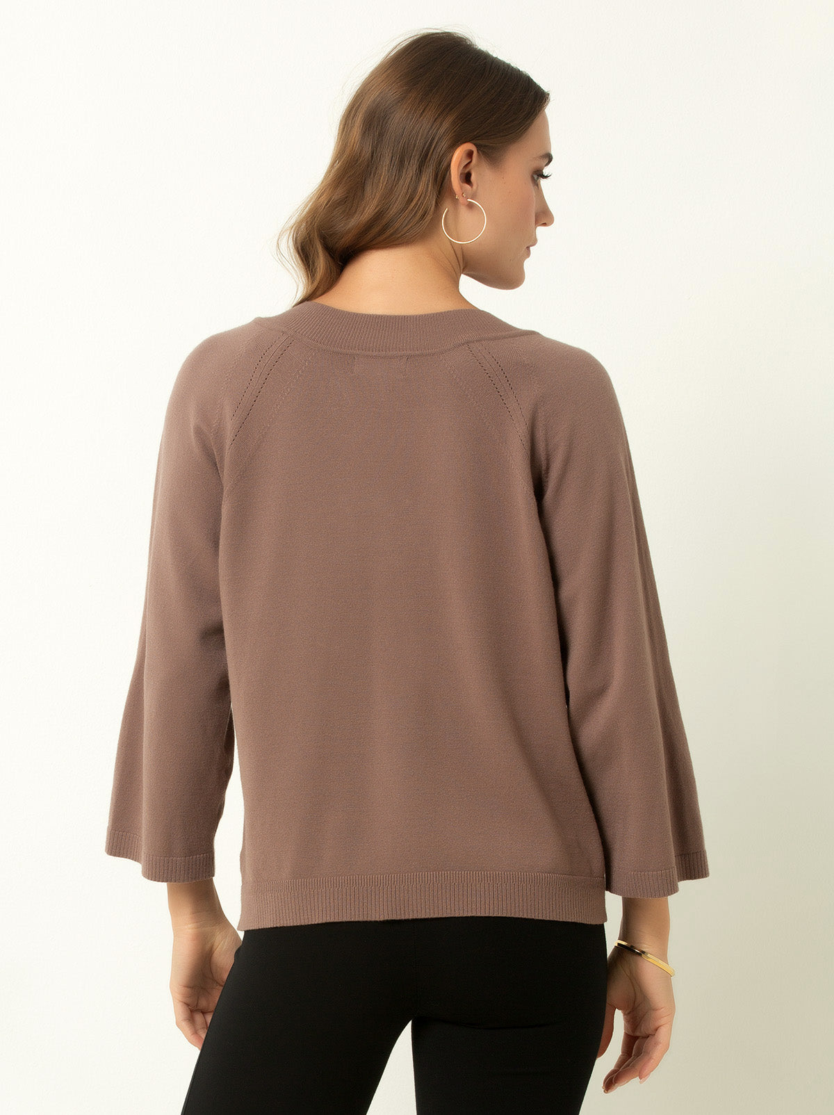 Drop Shoulder V-Neck Sweater