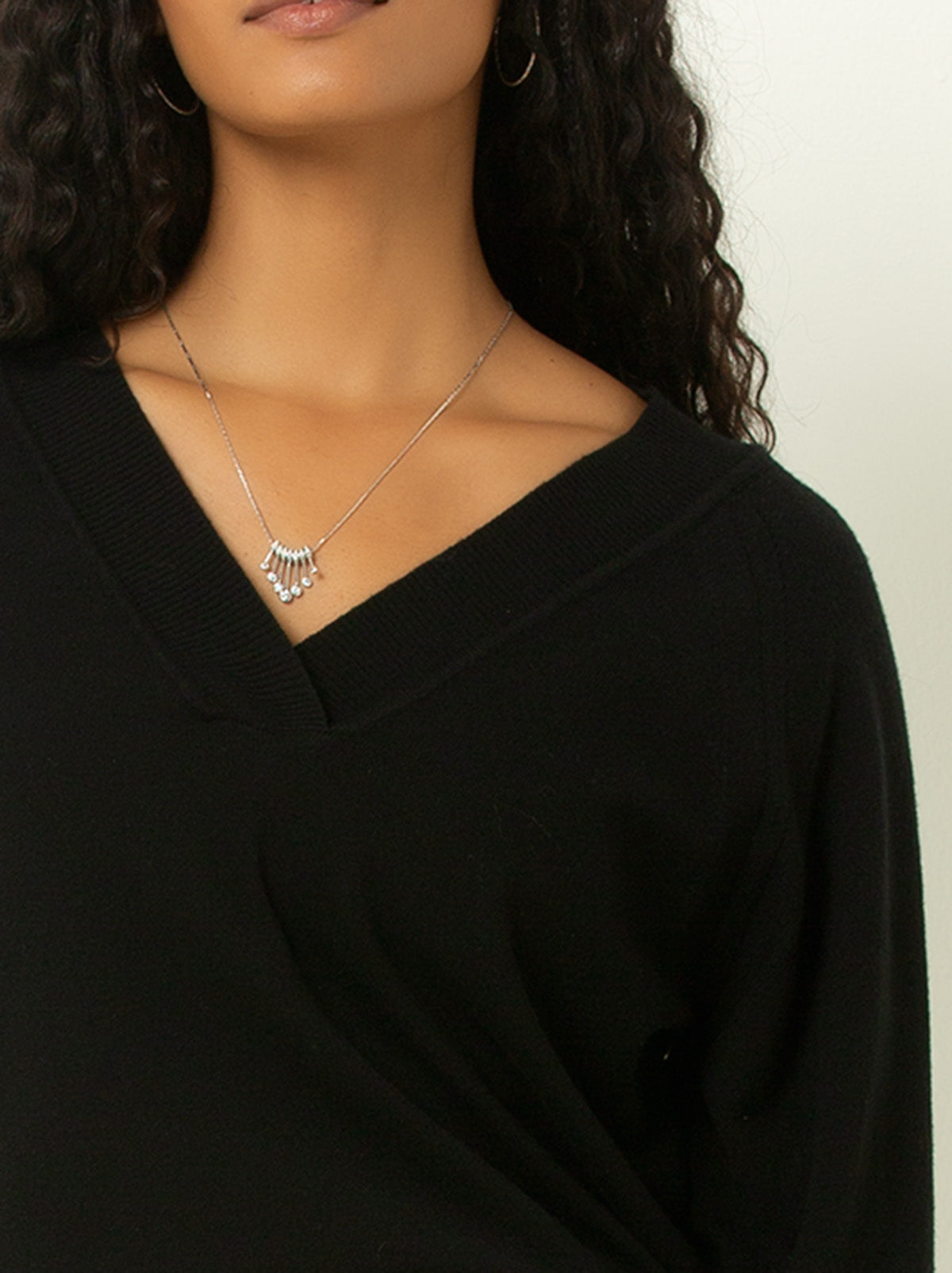 Drop Shoulder V-Neck Sweater