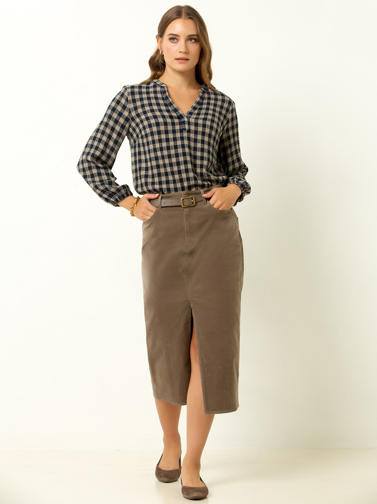 Corduroy Midi Skirt