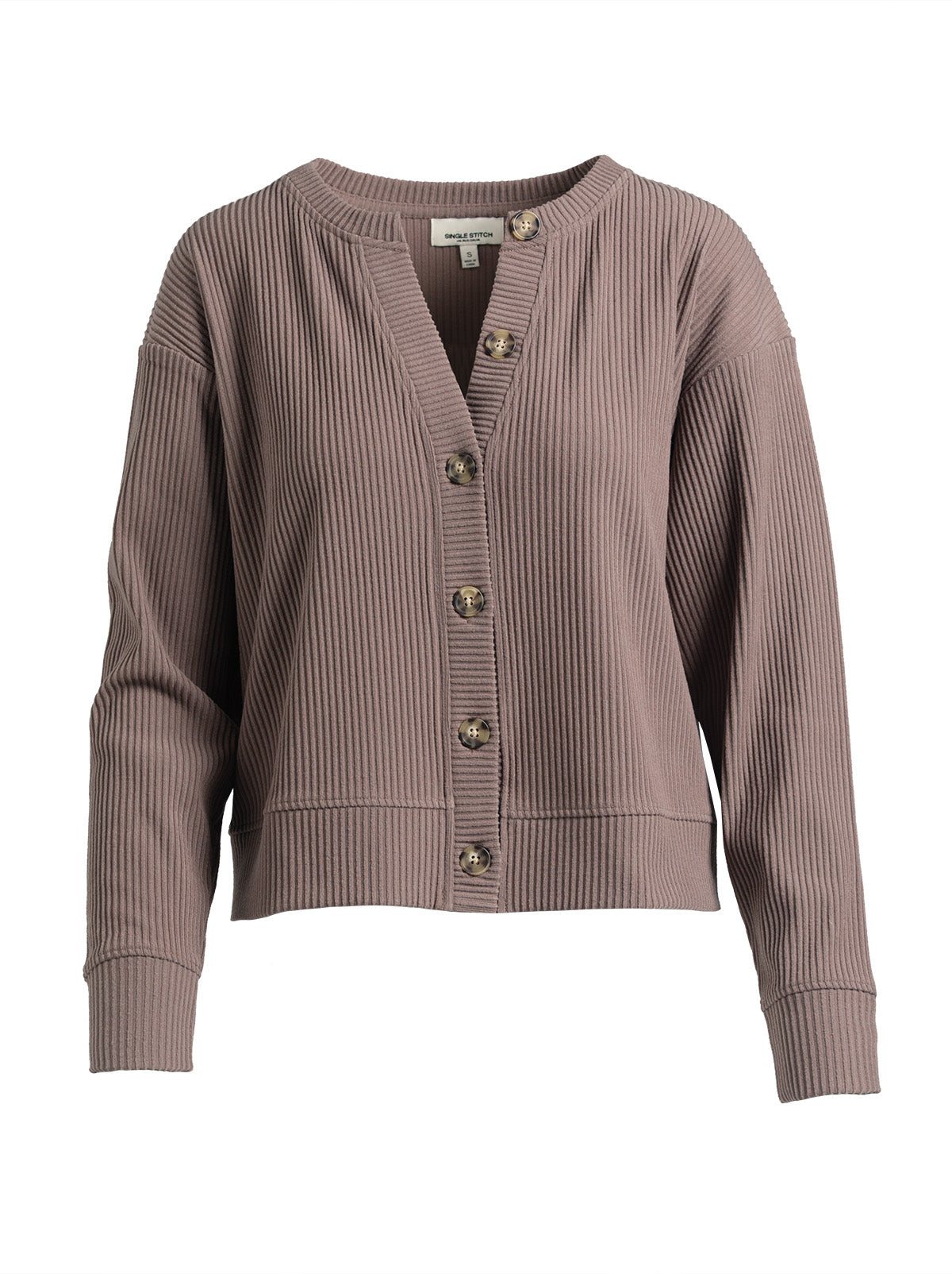 Ribbed V-Neck Cardigan