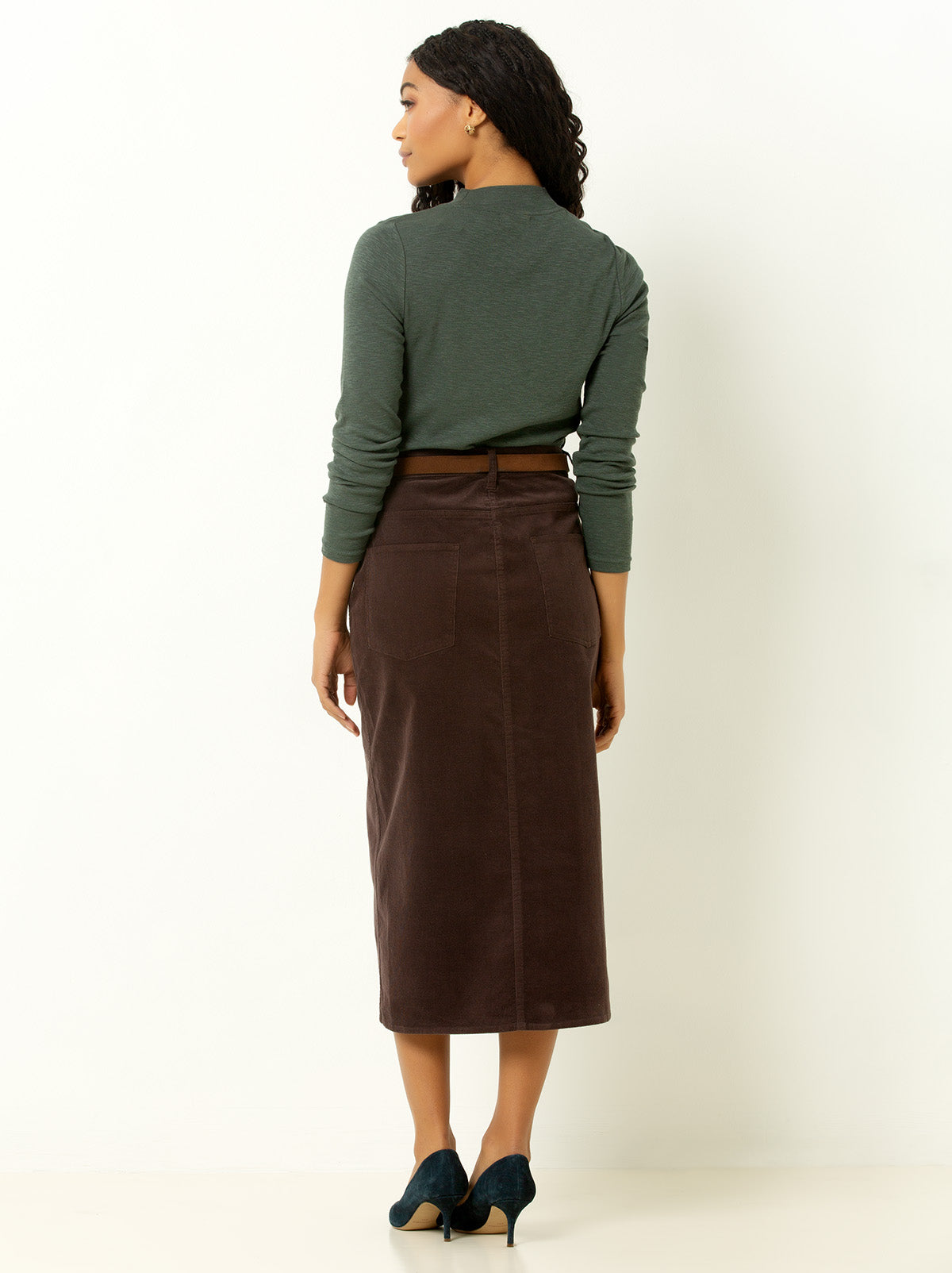Corduroy Midi Skirt