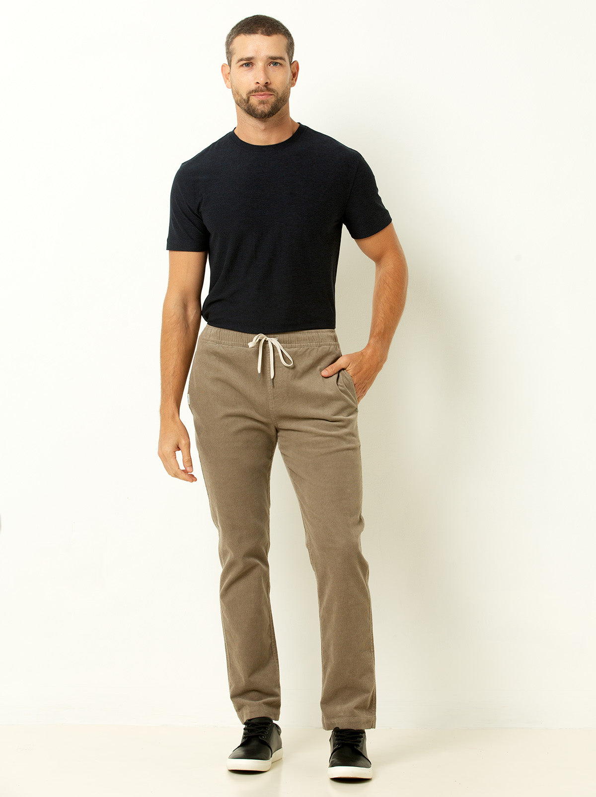 Drawstring Corduroy Pants