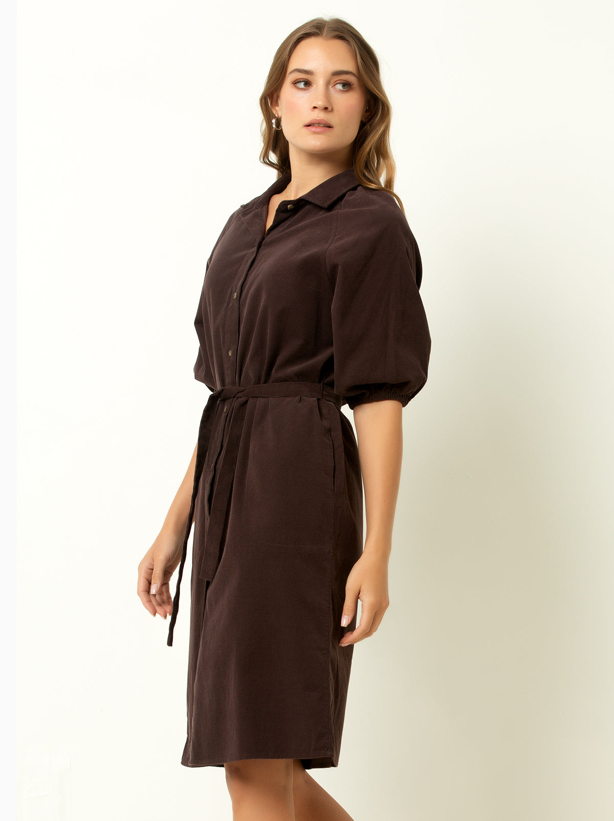 Corduroy Midi Shirtdress