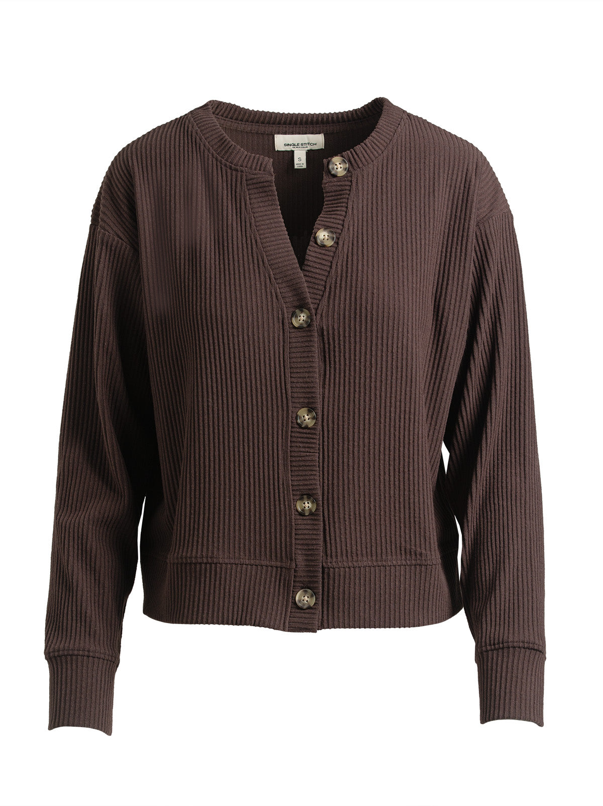 Ribbed V-Neck Cardigan